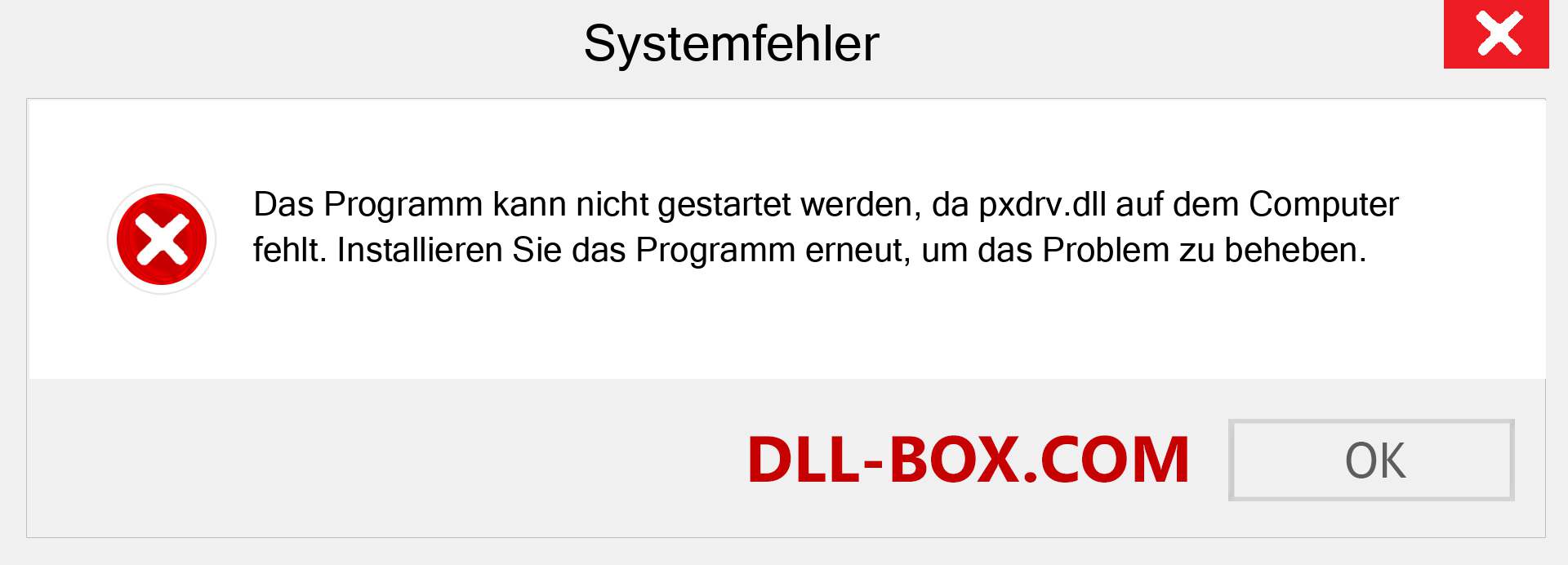 pxdrv.dll-Datei fehlt?. Download für Windows 7, 8, 10 - Fix pxdrv dll Missing Error unter Windows, Fotos, Bildern