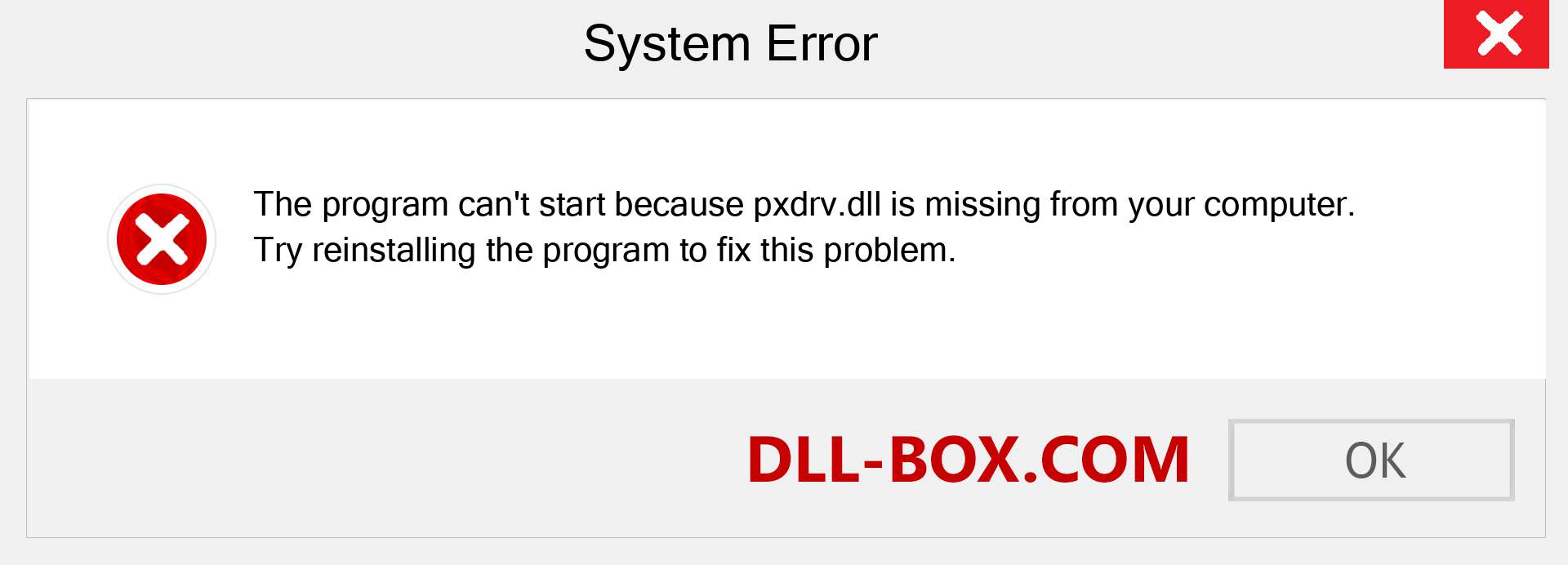  pxdrv.dll file is missing?. Download for Windows 7, 8, 10 - Fix  pxdrv dll Missing Error on Windows, photos, images