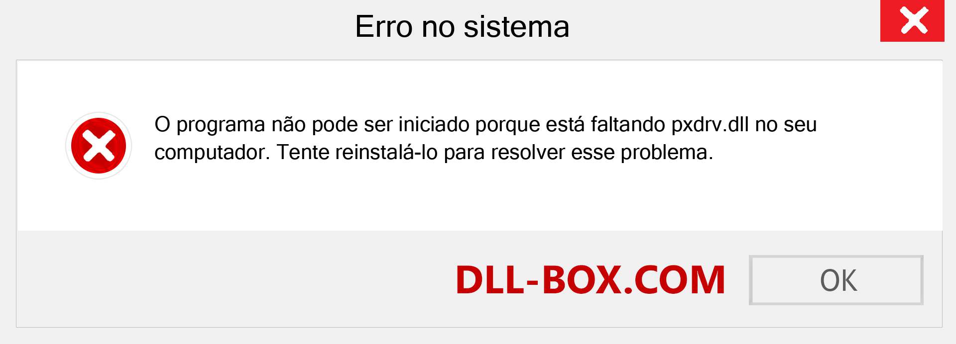 Arquivo pxdrv.dll ausente ?. Download para Windows 7, 8, 10 - Correção de erro ausente pxdrv dll no Windows, fotos, imagens